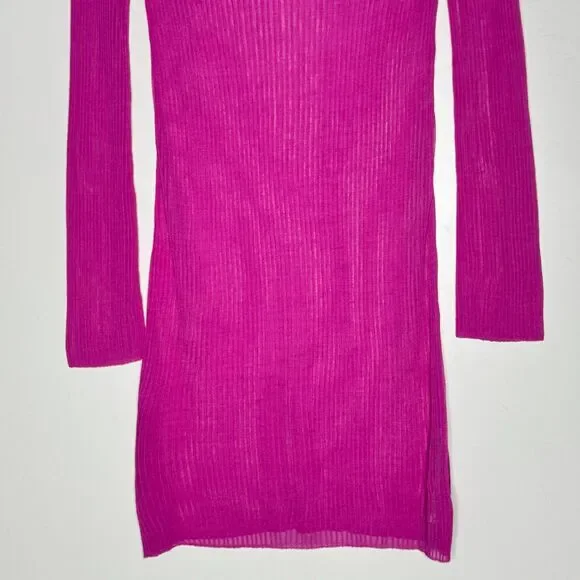 NEW Zara Rib Knit Semi Sheer Swimsuit Coverup Dress Women's Size Medium - Picture 5 of 8